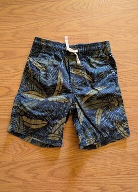 Kids Tropical Print Pull-On Board Shorts